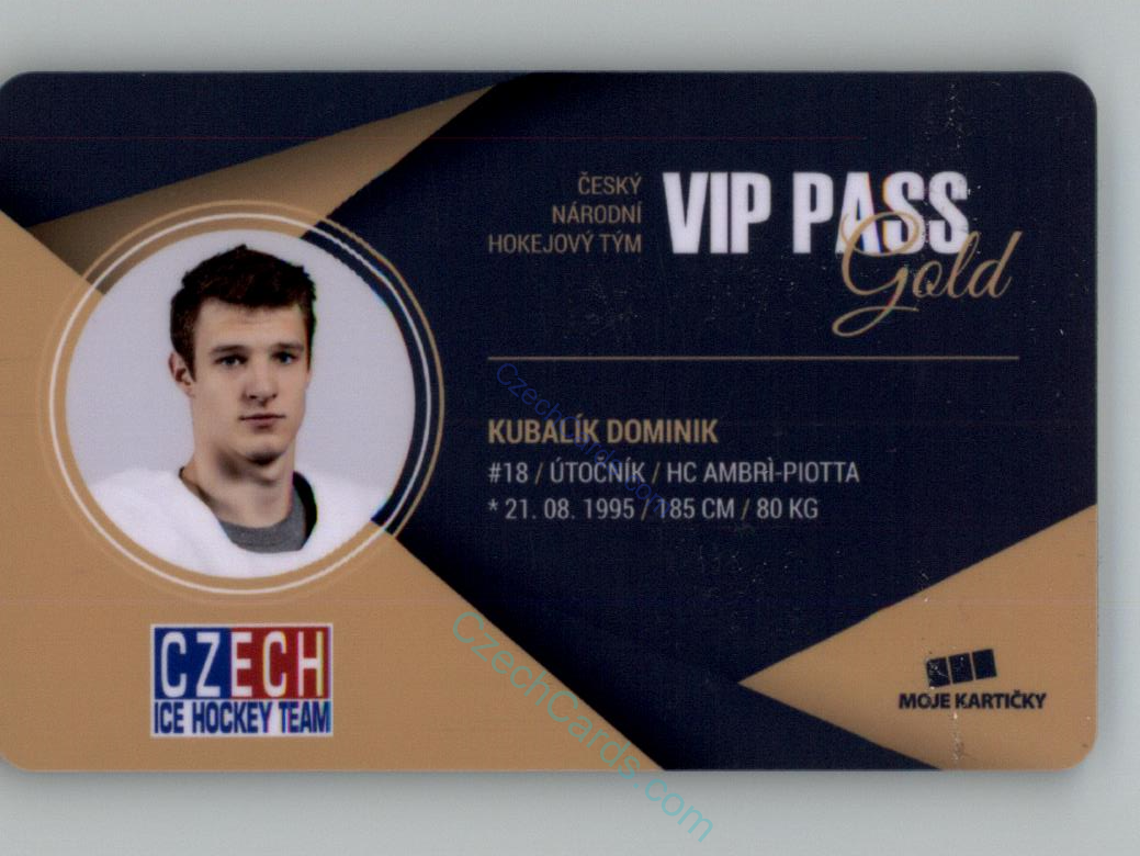 Dominik Kubalík MK Cards 2018 VIP Pass /100 #1