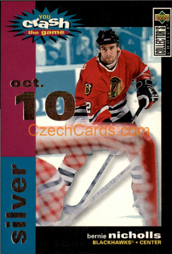 Bernie Nichols 1995/96 UD Collectors Choice Crash The Game Silver 10.Oct #C17